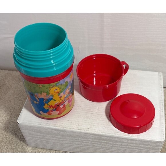 Sesame Street Red Plastic Thermos With Handle 2010 - Picture 7 of 11